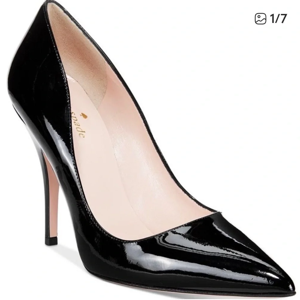 Kate Spade Vivian Black Patent Leather Pumps Heels size 8.5